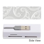 White Abstract Paisley Pattern Memory Card Reader (Stick) Front