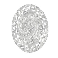 White Abstract Paisley Pattern Ornament (oval Filigree) by SpinnyChairDesigns