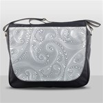 White Abstract Paisley Pattern Messenger Bag Front