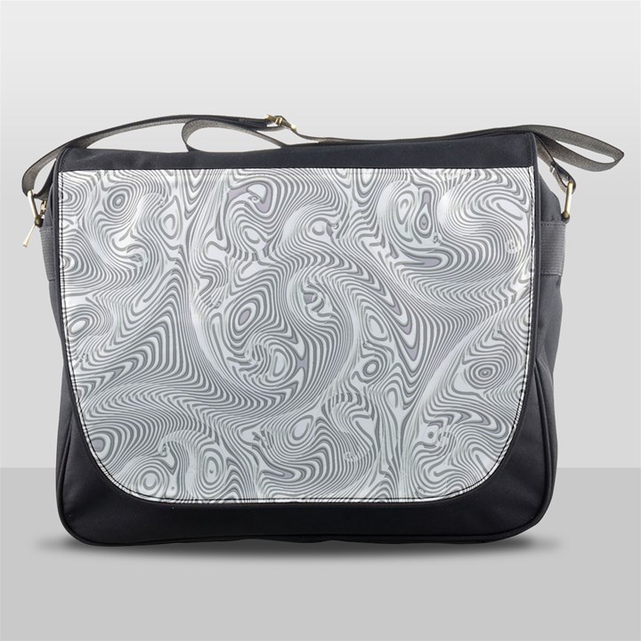 White Abstract Paisley Pattern Messenger Bag