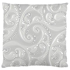 White Abstract Paisley Pattern Large Cushion Case (two Sides) by SpinnyChairDesigns