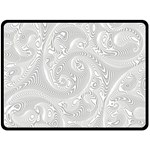 White Abstract Paisley Pattern Double Sided Fleece Blanket (Large)  80 x60  Blanket Front