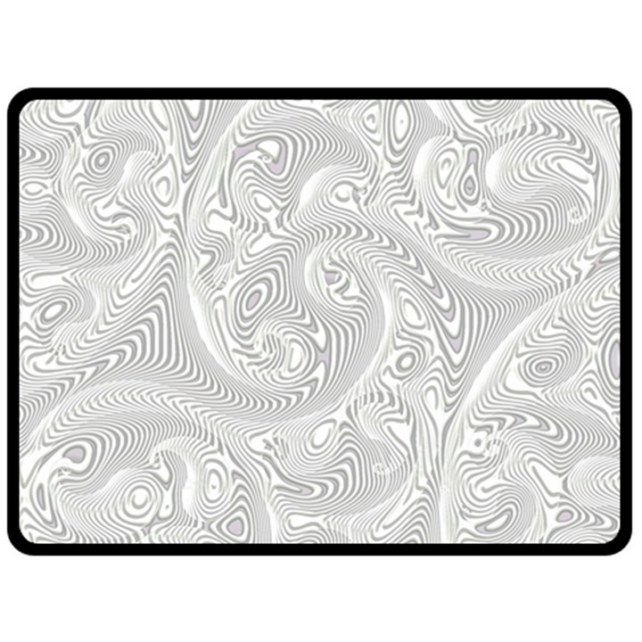 White Abstract Paisley Pattern Double Sided Fleece Blanket (Large) 