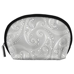 White Abstract Paisley Pattern Accessory Pouch (large) by SpinnyChairDesigns