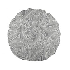 White Abstract Paisley Pattern Standard 15  Premium Flano Round Cushions by SpinnyChairDesigns