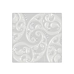 White Abstract Paisley Pattern Satin Bandana Scarf by SpinnyChairDesigns