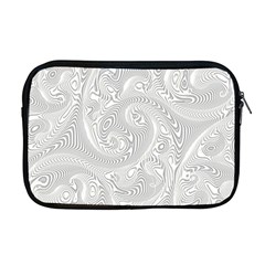 White Abstract Paisley Pattern Apple Macbook Pro 17  Zipper Case by SpinnyChairDesigns