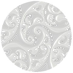 White Abstract Paisley Pattern Wooden Bottle Opener (round) by SpinnyChairDesigns