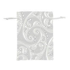 White Abstract Paisley Pattern Lightweight Drawstring Pouch (s) by SpinnyChairDesigns