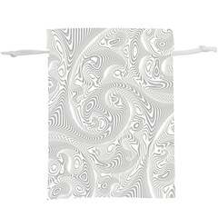 White Abstract Paisley Pattern  Lightweight Drawstring Pouch (xl) by SpinnyChairDesigns