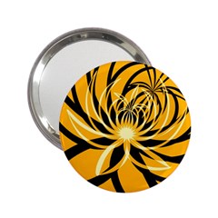 Black Yellow Abstract Floral Pattern 2 25  Handbag Mirrors by SpinnyChairDesigns