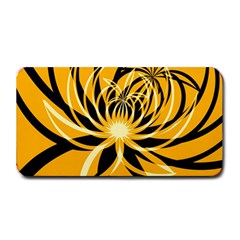 Black Yellow Abstract Floral Pattern Medium Bar Mats by SpinnyChairDesigns