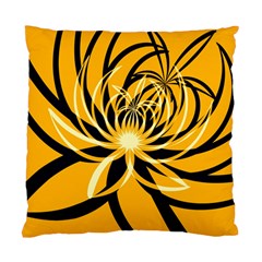 Black Yellow Abstract Floral Pattern Standard Cushion Case (two Sides) by SpinnyChairDesigns