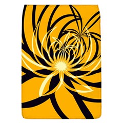 Black Yellow Abstract Floral Pattern Removable Flap Cover (l) by SpinnyChairDesigns