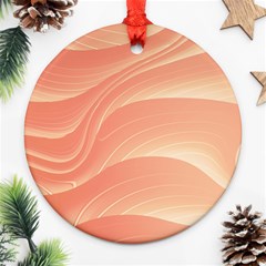 Coral Peach Swoosh Ornament (round) by SpinnyChairDesigns