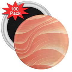 Coral Peach Swoosh 3  Magnets (100 Pack) by SpinnyChairDesigns