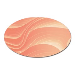 Coral Peach Swoosh Oval Magnet by SpinnyChairDesigns