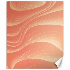 Coral Peach Swoosh Canvas 8  X 10  by SpinnyChairDesigns