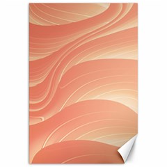 Coral Peach Swoosh Canvas 20  X 30  by SpinnyChairDesigns