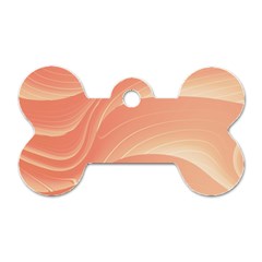 Coral Peach Swoosh Dog Tag Bone (one Side) by SpinnyChairDesigns