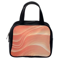 Coral Peach Swoosh Classic Handbag (one Side) by SpinnyChairDesigns