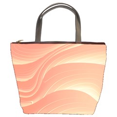 Coral Peach Swoosh Bucket Bag by SpinnyChairDesigns