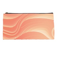 Coral Peach Swoosh Pencil Case by SpinnyChairDesigns