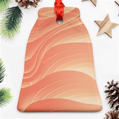 Coral Peach Swoosh Bell Ornament (two Sides) by SpinnyChairDesigns