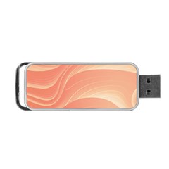 Coral Peach Swoosh Portable Usb Flash (two Sides) by SpinnyChairDesigns