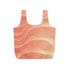 Coral Peach Swoosh Full Print Recycle Bag (s) by SpinnyChairDesigns