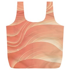 Coral Peach Swoosh Full Print Recycle Bag (xl) by SpinnyChairDesigns