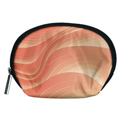 Coral Peach Swoosh Accessory Pouch (medium) by SpinnyChairDesigns