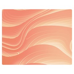 Coral Peach Swoosh Double Sided Flano Blanket (medium)  by SpinnyChairDesigns