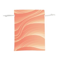 Coral Peach Swoosh Lightweight Drawstring Pouch (m) by SpinnyChairDesigns