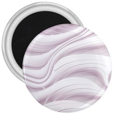 Pale Pink And White Swoosh 3  Magnets by SpinnyChairDesigns