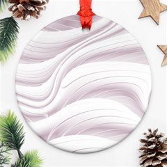 Pale Pink And White Swoosh Ornament (round) by SpinnyChairDesigns