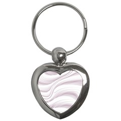 Pale Pink And White Swoosh Key Chain (heart) by SpinnyChairDesigns