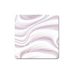 Pale Pink And White Swoosh Square Magnet by SpinnyChairDesigns