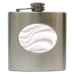 Pale Pink And White Swoosh Hip Flask (6 Oz) by SpinnyChairDesigns