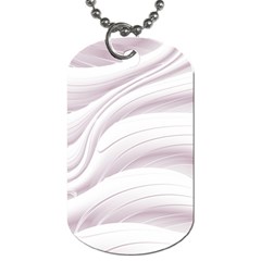 Pale Pink And White Swoosh Dog Tag (two Sides) by SpinnyChairDesigns