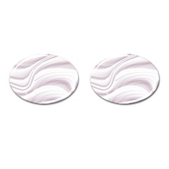 Pale Pink And White Swoosh Cufflinks (oval) by SpinnyChairDesigns