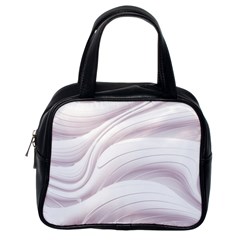 Pale Pink And White Swoosh Classic Handbag (one Side) by SpinnyChairDesigns