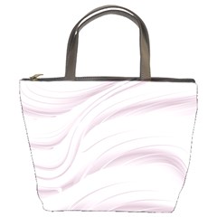 Pale Pink And White Swoosh Bucket Bag by SpinnyChairDesigns