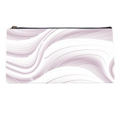 Pale Pink And White Swoosh Pencil Case by SpinnyChairDesigns