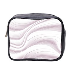 Pale Pink And White Swoosh Mini Toiletries Bag (two Sides) by SpinnyChairDesigns