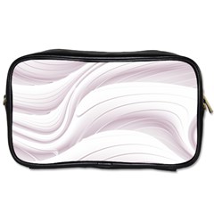 Pale Pink And White Swoosh Toiletries Bag (one Side) by SpinnyChairDesigns