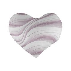 Pale Pink And White Swoosh Standard 16  Premium Heart Shape Cushions by SpinnyChairDesigns