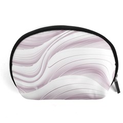 Pale Pink And White Swoosh Accessory Pouch (large) by SpinnyChairDesigns