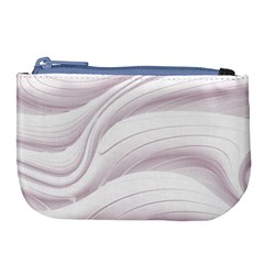 Pale Pink And White Swoosh Large Coin Purse by SpinnyChairDesigns