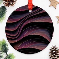 Dark Purple And Black Swoosh Ornament (round) by SpinnyChairDesigns